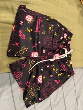Black baseballism Shorts with Drawstring